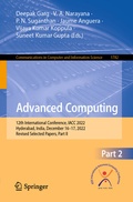 Cover: Advanced Computing - Springer