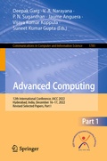 Cover: Advanced Computing - Springer