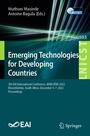 Cover: Emerging Technologies for Developing Countries - Springer