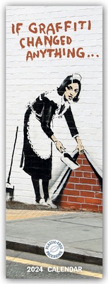 Abbildung von: Banksy - If Graffiti Changed Anything 2024 - Slimline-Kalender - Brown Trout-Auslieferer Flechsig