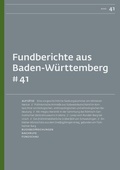 Cover: Fundberichte aus Baden-W&uuml;rttemberg 41 - Regierungspr&auml;sidium Stuttgart Landesamt f&uuml;r Denkmalpflege