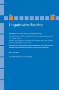 Cover: Linguistische Berichte Heft 274 - Buske, H