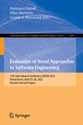 Cover: Evaluation of Novel Approaches to Software Engineering - Springer