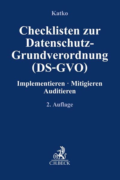 Abbildung von: Checklisten zur Datenschutz-Grundverordnung (DS-GVO) - C.H. Beck