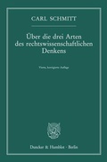 Abbildung von: Über die drei Arten des rechtswissenschaftlichen Denkens. - Duncker & Humblot