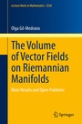 Cover: The Volume of Vector Fields on Riemannian Manifolds - Springer
