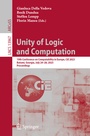 Cover: Unity of Logic and Computation - Springer