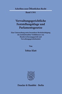 Abbildung von: Verwaltungsgerichtliche Feststellungsklage und Parlamentsgesetze. - fibre