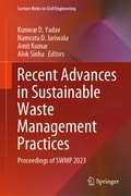 Cover: Recent Advances in Sustainable Waste Management Practices - Springer