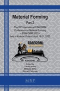 Cover: Material Forming - ESAFORM 2023 - Part 2 - Materials Research Forum LLC