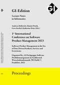 Cover: GI Edition Proceedings Band 334 "1st International Conference on Software Product Management 2023" - K&ouml;llen