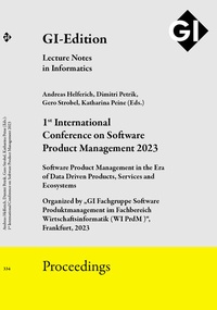 Enlarge image Cover: GI Edition Proceedings Band 334 "1st International Conference on Software Product Management 2023" - Köllen