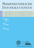 Cover: Namenkundliche Informationen 114 - Leipziger Uni-Vlg