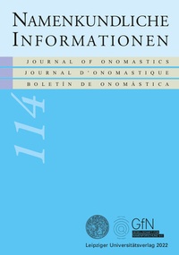 Abbildung von: Namenkundliche Informationen 114 - Leipziger Uni-Vlg