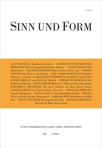 Enlarge image Cover: SINN UND FORM 2/2023 - SINN und FORM