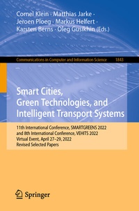 Enlarge image Cover: Smart Cities, Green Technologies, and Intelligent Transport Systems - Springer