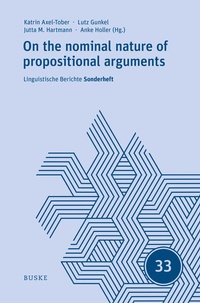 Abbildung von: On the nominal nature of propositional arguments - Buske, H