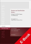 Cover: Syntax aus Saarbr&uuml;cker Sicht 5 - Franz Steiner Verlag