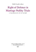 Cover: Right of Defence in Marriage Nullity Trials - Lit Verlag