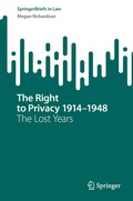 Cover: The Right to Privacy 1914-1948 - Springer