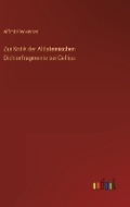Cover: Zur Kritik der Altlateinischen Dichterfragmente bei Gellius - Outlook Verlag