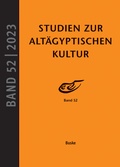 Cover: Studien zur Alt&auml;gyptischen Kultur Band 52 - Buske, H