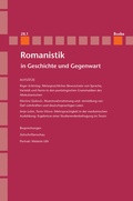 Cover: Romanistik in Geschichte und Gegenwart Jahrgang 28 Heft 1 - Buske, H