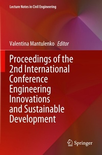 Enlarge image Cover: Proceedings of the 2nd International Conference Engineering Innovations and Sustainable Development - Springer