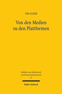 Abbildung von: Von den Medien zu den Plattformen - Mohr Siebeck