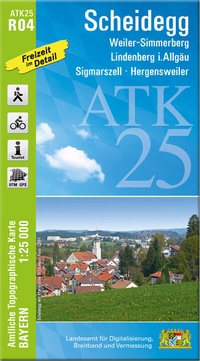 Abbildung von: ATK25-R04 Scheidegg (Amtliche Topographische Karte 1:25000) - Landesamt für Digitalisierung, Breitband und Vermessung, Bayern
