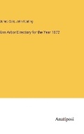 Cover: Ann Arbor Directory for the Year 1872 - Anatiposi Verlag