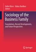Cover: Sociology of the Business Family - Springer