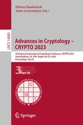 Cover: Advances in Cryptology - CRYPTO 2023 - Springer