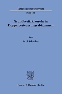 Abbildung von: Grundbesitzklauseln in Doppelbesteuerungsabkommen. - Duncker & Humblot