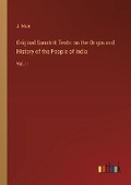 Cover: Original Sanskrit Texts on the Origin and History of the People of India - Outlook Verlag