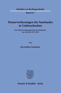 Abbildung von: Finanzverfassungen des Saarlandes in Umbruchzeiten. - Duncker & Humblot