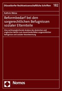 Abbildung von: Reformbedarf bei den sorgerechtlichen Befugnissen sozialer Elternteile - Nomos