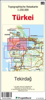 Abbildung von: Tekirdag - Topographische Reisekarte 1:250.000 Türkei (Blatt 13) - MapFox / Projekt Nord