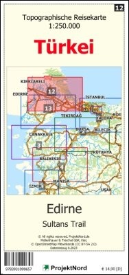 Abbildung von: Edirne - Sultan´s Trail - Topographische Reisekarte 1:250.000 Türkei (Blatt 12) - MapFox / Projekt Nord