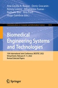 Cover: Biomedical Engineering Systems and Technologies - Springer