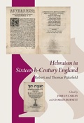Cover: Hebraism in Sixteenth-Century England - Pontifical Institute of Mediaeval Studies,Canada
