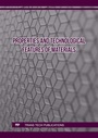 Cover: Properties and Technological Features of Materials - Trans Tech Publications Ltd