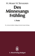 Cover: Des Minnesangs Fr&uuml;hling Band I: Texte - S. Hirzel Verlag