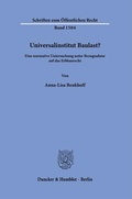 Bild: Universalinstitut Baulast? - Duncker & Humblot