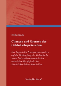 Abbildung von: Chancen und Grenzen der Geldwäscheprävention - Kovac, Dr. Verlag
