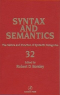 Cover: The Nature and Function of Syntactic Categories - Elsevier