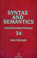 Cover: Lexical Functional Grammar - Elsevier