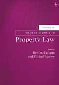 Cover: Modern Studies in Property Law, Volume 10 - Hart Publishing