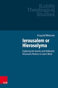 Cover: Ierousalem or Hierosolyma - Vandenhoeck & Ruprecht