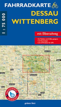 Abbildung von: Fahrradkarte Dessau, Wittenberg - grünes herz